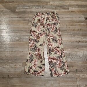 Cali 1850 Los Angeles Tropical Linen Styled Wide Leg Pant Womens Size Large